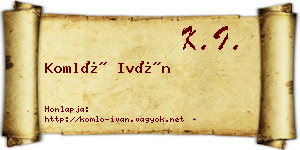 Komló Iván névjegykártya